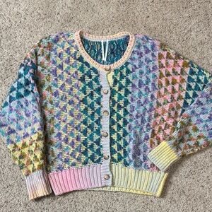 Anthropologie Multicolor Geometric Pattern Women Sweater S